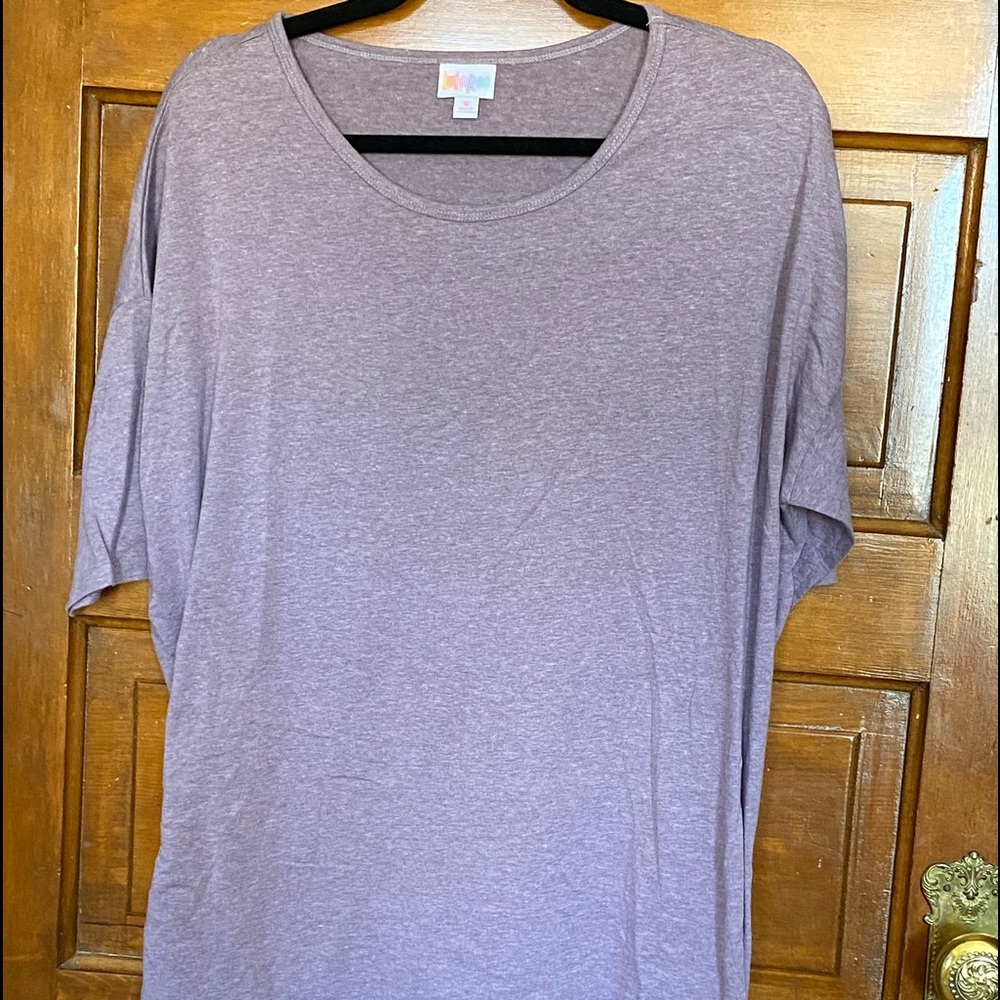 Light Heathered purple hi-low tunic.